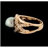 Image 3 : Pearl and Diamond Ring - 14KT Rose Gold