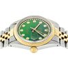 Image 5 : Rolex Mens 2 Tone 14K Green String Diamond 36MM Datejust Wristwatch