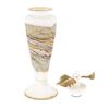 Image 3 : Opal Series Footed Vessel with Avian Finial by GartnerBlade Glass