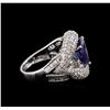 Image 3 : 14KT White Gold 2.30 ctw Tanzanite and Diamond Ring