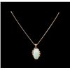 Image 1 : 14KT Rose Gold 19.53 ctw Opal and Diamond Pendant With Chain