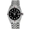 Image 2 : Rolex Mens Stainless Steel Black Diamond & Ruby Datejust Wristwatch