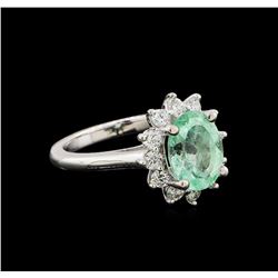 2.50 ctw Emerald and Diamond Ring - 14KT White Gold