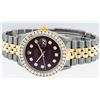 Image 6 : Rolex Mens 2 Tone Maroon VS 3 ctw Channel Set Diamond Datejust Wristwatch