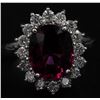 Image 4 : 4.16 ctw Pink Rhodolite and Diamond Ring - 14KT White Gold