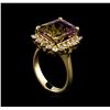 Image 4 : 5.04 ctw Ametrine and Diamond Ring - 14KT Yellow Gold