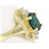 Image 2 : 14k Yellow Gold 2.41 ctw Green Blue Oval UNIQUE Tourmaline & Diamond Dinner Ring