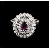 Image 2 : 0.78 ctw Purple Sapphire and Diamond Ring - 10KT White Gold