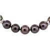 Image 2 : 0.75 ctw Diamond and Tahitian Pearl Necklace - 14KT White Gold