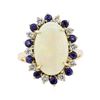 Image 2 : 4.80 ctw Opal, Sapphire, and Diamond Ring - 14KT Yellow Gold