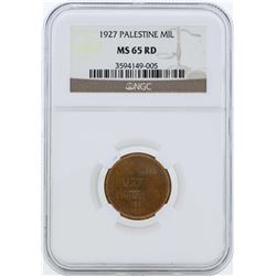 1927 Palestine Mil Coin NGC MS65RD