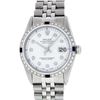 Image 2 : Rolex Mens Stainless Steel White Diamond & Sapphire 36MM Datejust Wristwatch