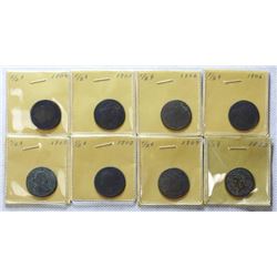 1804-1853 Half Cents, 8 pieces