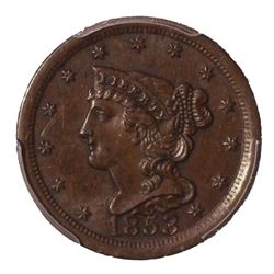 1853 Coronet Head 1/2C