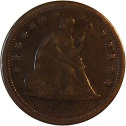 1877-CC Liberty Seated 25C VF