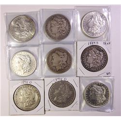 1885-S, 1886-S, 1888-S (3), 1889-S, 1894-O (2), 1894-S Morgan Dollars, Semi-Key Dates