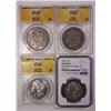 Image 1 : 1890-CC//1894-O Morgan Dollars, Group of four ANACS /NGC