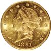 Image 1 : 1881-S $20 Liberty NGC MS60