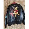 Image 1 : MEN'S RETRO LEATHER JACKET (WINNIE THE POOH THEMED) *UNUSED, MEN'S XL*