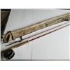 Image 1 : VINTAGE 9 FOOT FLY FISHING ROD WITH REEL, CANVAS, CASE (2 PIECE OCEAN CITY REEL)