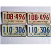 Image 1 : 2 MATCHING PAIRS OF LICENSE PLATES (1975 & 1976)