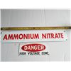 Image 1 : LOT OF 2 PORCELAIN WARNING SIGNS