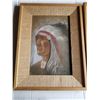 Image 1 : CHIEF MUSKWA FRAMED PAINTING 1960 ( 12" X 18")