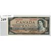 Image 1 : 1954 BANK OF CANADA - $100.00 BANKNOTE - CUTTING ERROR-RIGHT BORDER MISSING