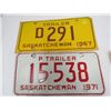 Image 2 : LOT OF ASSORTED TRAILER PLATES (1967, 1970-NOS, 1971, 1972-NOS) *SASK.*