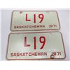 Image 4 : LOT OF SIX 2 DIGIT SASK. LIVERY PLATES