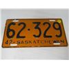 Image 2 : LOT INCLUDING A 1942 SASK. LICENSE PLATE, 1944 SASK. LICENSE PLATE COPY, 1952 SASK. INK BLOTTER & 19