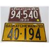 Image 1 : SASK. LICENSE PLATES (1930 & 1933)