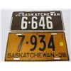 Image 1 : SASK. LICENSE PLATES (1935 & 1936)