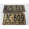 Image 3 : LOT OF ONTARIO LICENSE PLATES (1927, 1928, 1929, 1930)