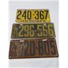Image 1 : LOT OF ONTARIO LICENSE PLATES (1924, 1925, 1926)