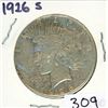 Image 1 : ONE DOLLAR COIN (USA) *1926* (PEACE) *SILVER*