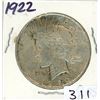 Image 1 : ONE DOLLAR COIN (USA) *1922* (PEACE) *SILVER*