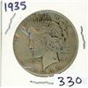 Image 1 : ONE DOLLAR COIN (USA) *1935* (PEACE) *SILVER*