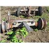 Image 7 : LOT OF 2 WOODEN AXLES COMPLETE WITH WOOD SPOKE RIMS