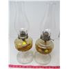 Image 1 : LOT OF 2 COAL OIL LAMPS (GLASS)
