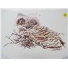 Image 3 : OVAL SHAPED PICTURE OF OWL (UNFRAMED) *JUNIOR HORNED OWL* (STEINBURG)