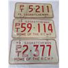 Image 1 : LOT OF 3 LICENSE PLATES (2 X 1973 SASK HOME OF THE RCMP, 1 X 1975)