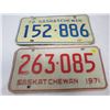Image 2 : LOT OF 8 LICENSE PLATES (1971, 72, 73, 74, 75-2 OF EACH YEAR) *SASK*
