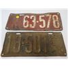 Image 1 : LOT OF 2 LICENSE PLATES (1926, 27) *SASK*