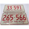 Image 3 : LOT OF 6 LICENSE PLATES (1973 HOME OF THE RCMP, 2 OF F47-365) *SASK*