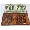 Image 1 : LOT OF 2 LICENSE PLATES (1950, 55) *SASK*