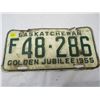 Image 3 : LOT OF 2 LICENSE PLATES (1950, 55) *SASK*