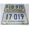 Image 5 : LOT OF 7 LICENSE PLATES (1971, 74, 76, 76, 76, 2 X 33-197, 1976) *SASK*