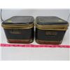 Image 2 : LOT OF 2 BLACK TIN SEWING BOXES (ROSE DESIGNS)