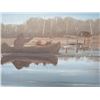 Image 2 : CANVAS PAINTING (ROLAND SEWAP) * MAN IN CANOE* (16" X 16")